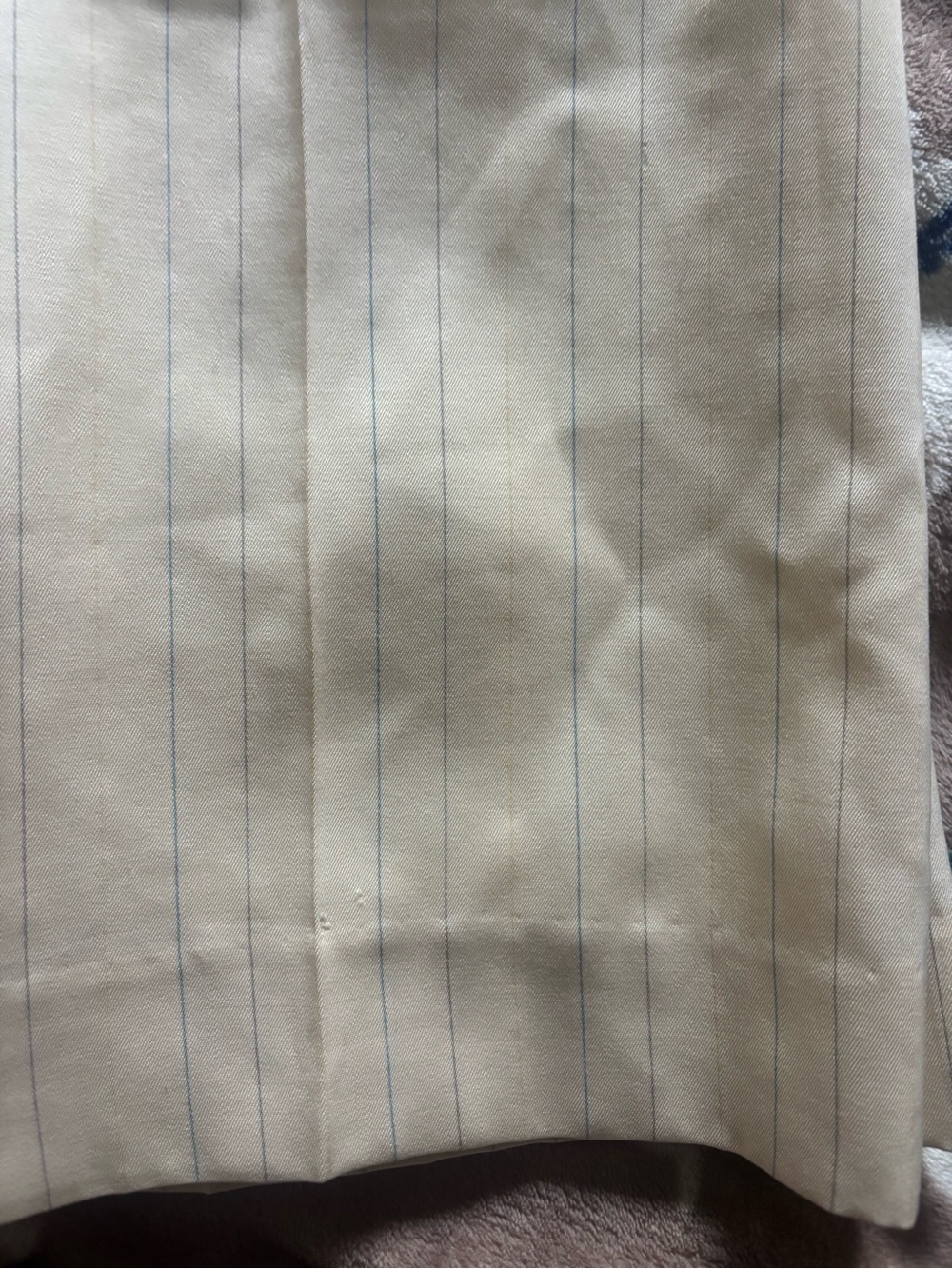 Vintage Chloé Cream Wool Pinstripe Trousers - Picture 6 of 8